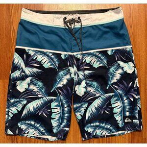 Quiksilver Board Shorts Mens 31 9" Floral Beach Swim Trunks